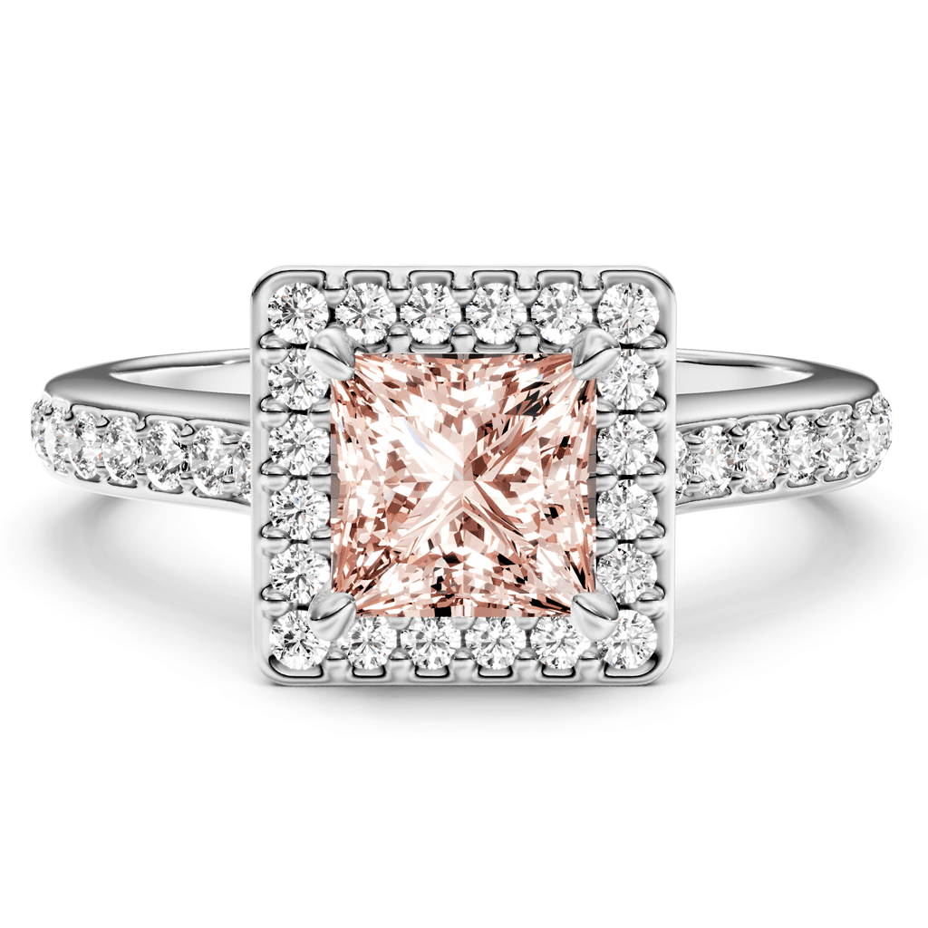 1.40-4.40 CT Princess & Round Cut Fancy Pink Diamonds - Engagement Ring