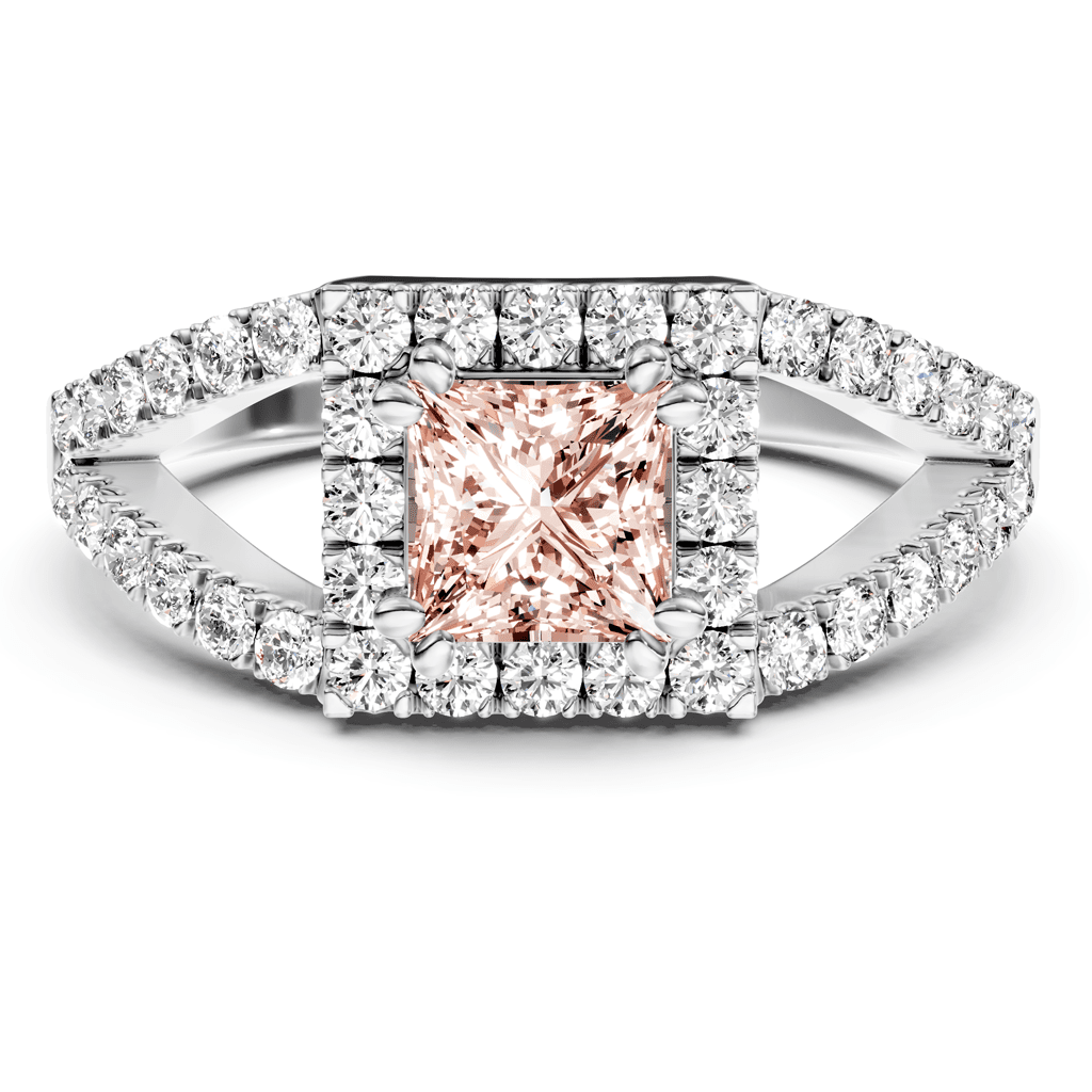 1.45 - 4.45 CT Princess & Round Cut Fancy Pink Diamonds - Engagement Ring - Primestyle.com