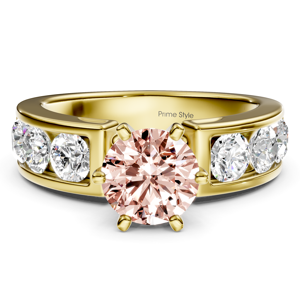 2.50-5.50 CT Round Cut Fancy Pink Diamonds - Engagement Ring