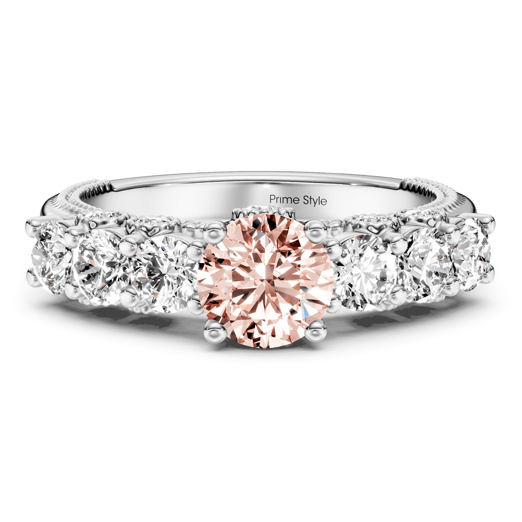 2.10 - 5.10 CT Round Cut Fancy Pink Diamonds - Engagement Ring - Primestyle.com
