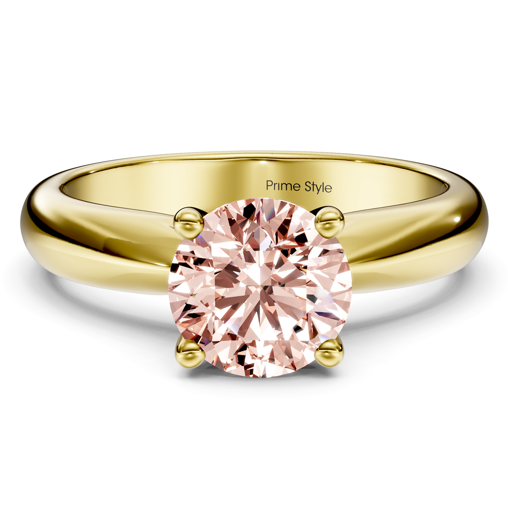 1.10-4.10 CT Round Cut Fancy Pink Diamonds - Engagement Ring