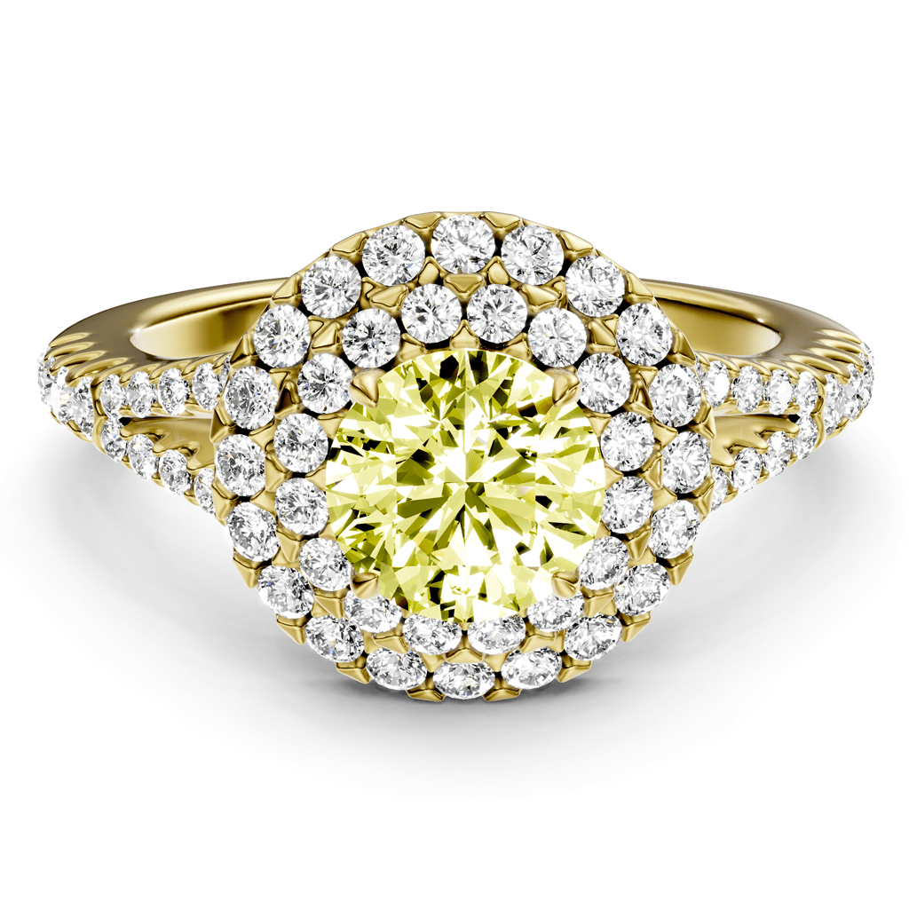 1.49 - 4.49 CT Round Cut Fancy Yellow Diamonds - Engagement Ring - Primestyle.com