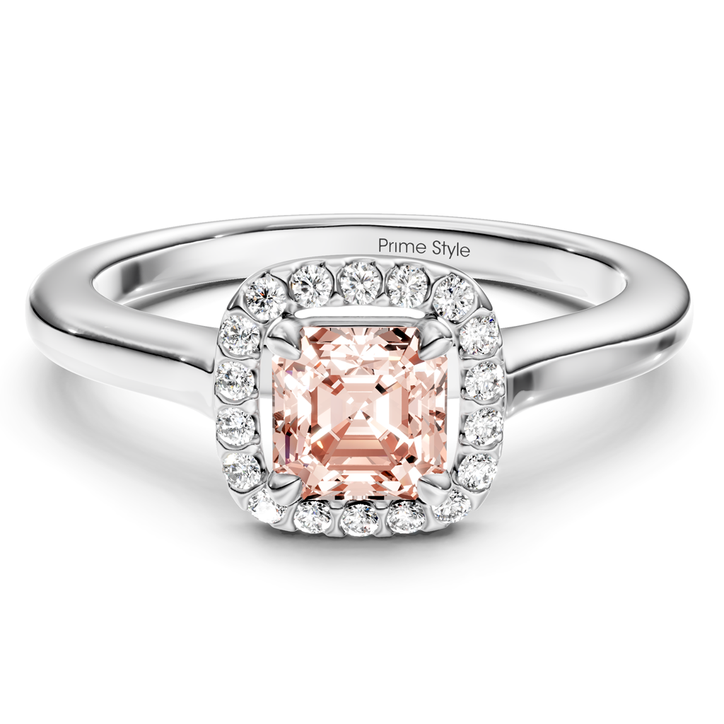 1.15-4.15 CT Ascher & Round Cut Fancy Pink Diamonds - Engagement Ring