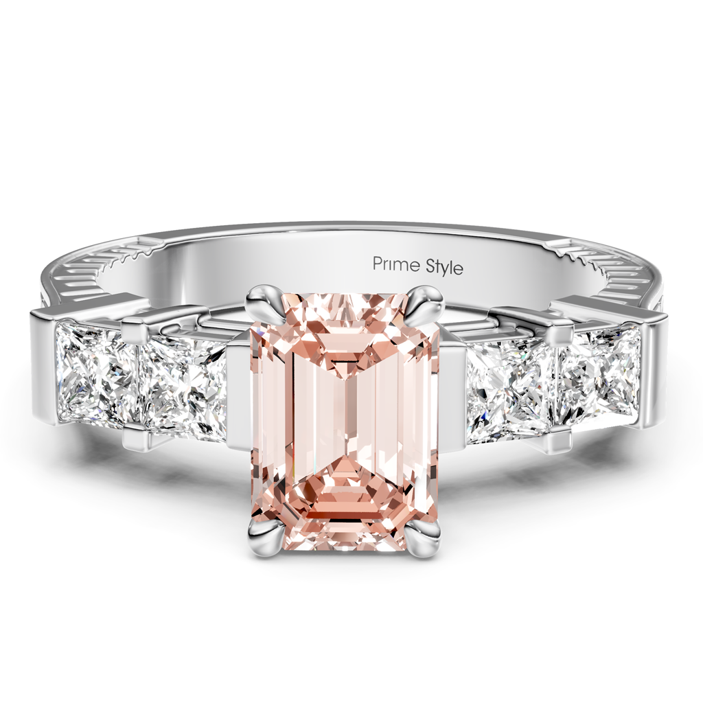 1.55-4.55 CT Princess & Round Cut Fancy Pink Diamonds - Engagement Ring