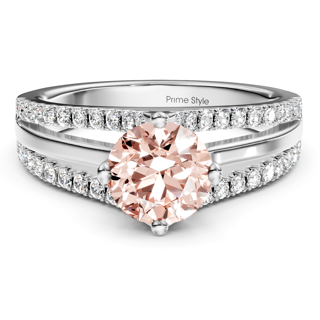 1.45-4.45 CT Round Cut Fancy Pink Diamonds - Engagement Ring