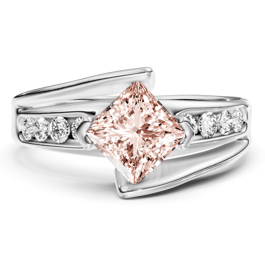 1.25-4.25 CT Princess & Round Cut Fancy Pink Diamonds - Engagement Ring