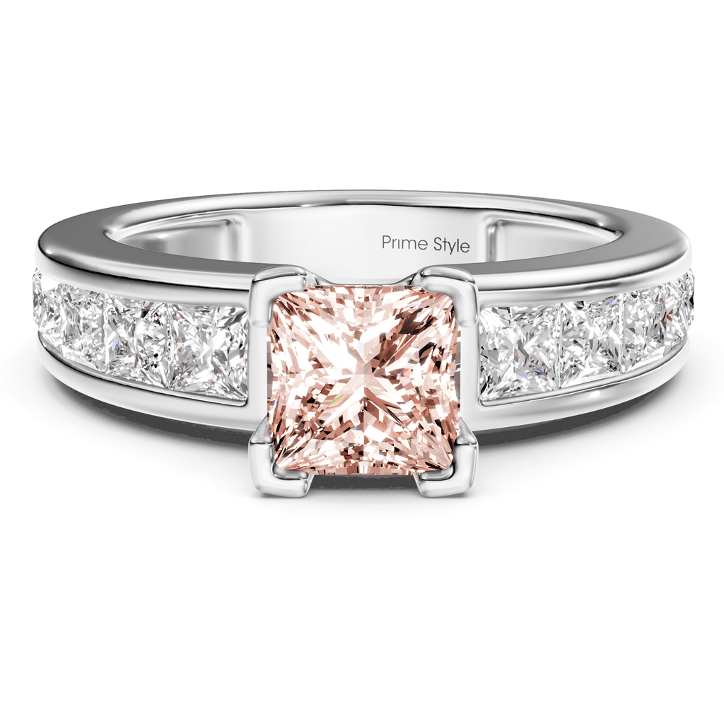 2.20 - 5.20 CT Princess Cut Fancy Pink Diamonds - Engagement Ring - Primestyle.com