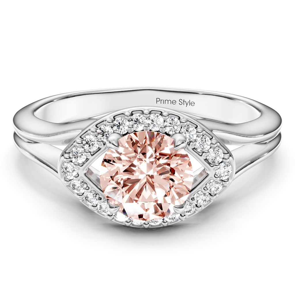 1.10-4.10 CT Round Cut Fancy Pink Diamonds - Engagement Ring