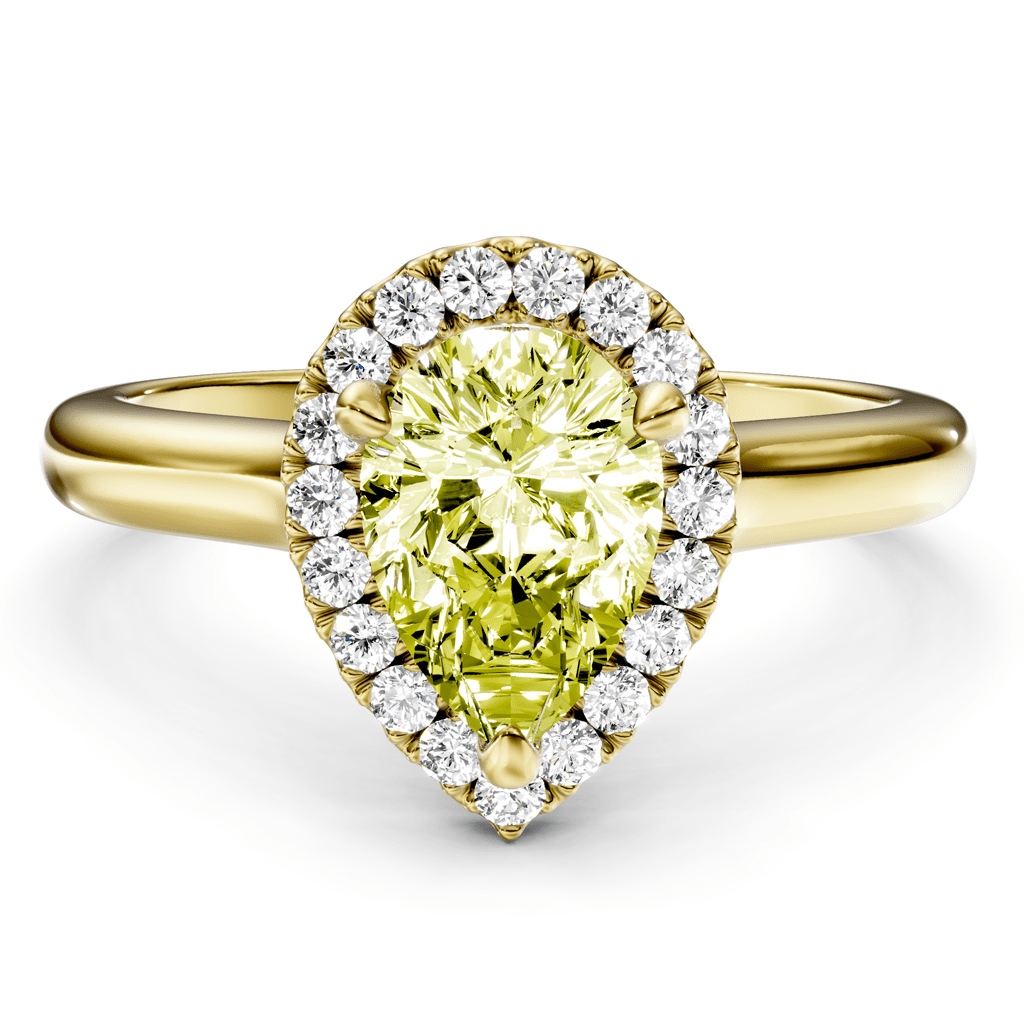 1.20 - 4.20 CT Pear & Round Cut Fancy Yellow Diamonds - Engagement Ring - Primestyle.com