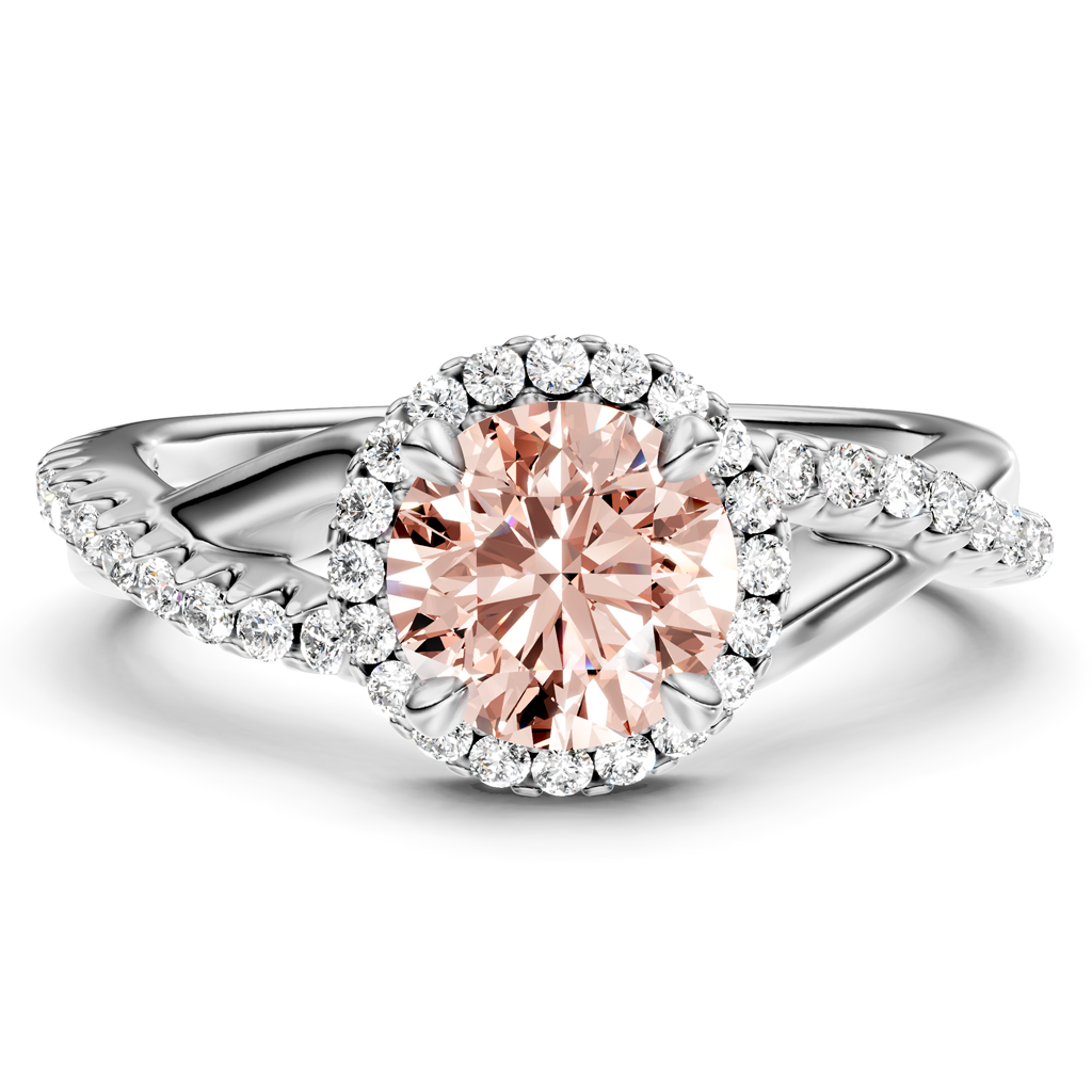 1.25-4.25 CT Round Cut Fancy Pink Diamonds - Engagement Ring