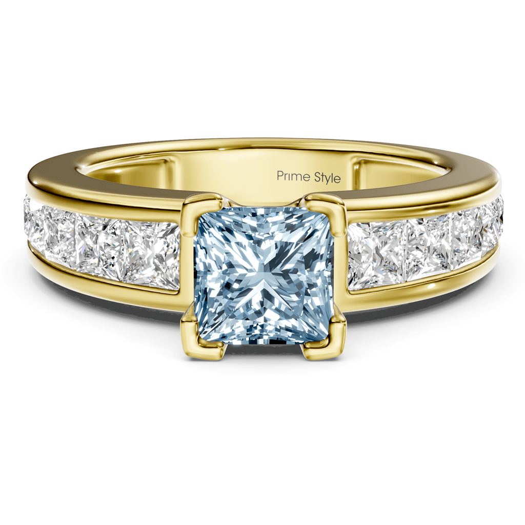 2.20 - 5.20 CT Princess Cut Fancy Blue Diamonds - Engagement Ring - Primestyle.com