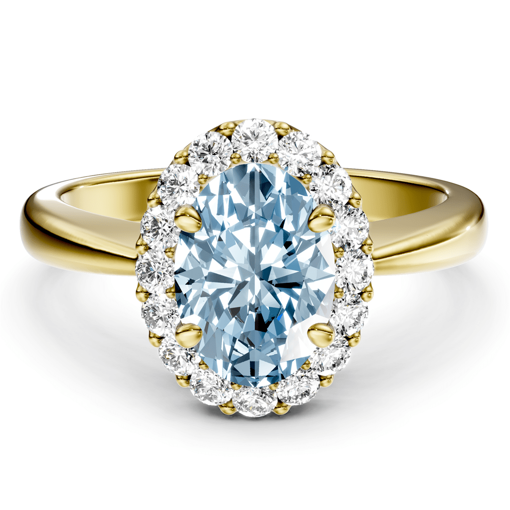 1.30-4.30 CT Oval & Round Cut Fancy Blue Diamonds - Engagement Ring