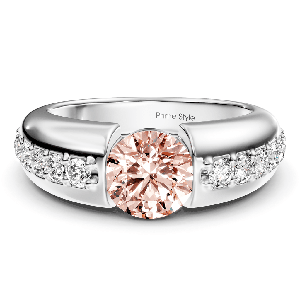 1.50 - 4.50 CT Round Cut Fancy Pink Diamonds - Engagement Ring - Primestyle.com