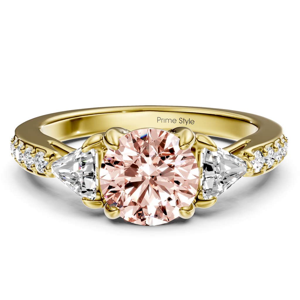 1.60-4.60 CT Round & Triangle Cut Fancy Pink Diamonds - Engagement Ring