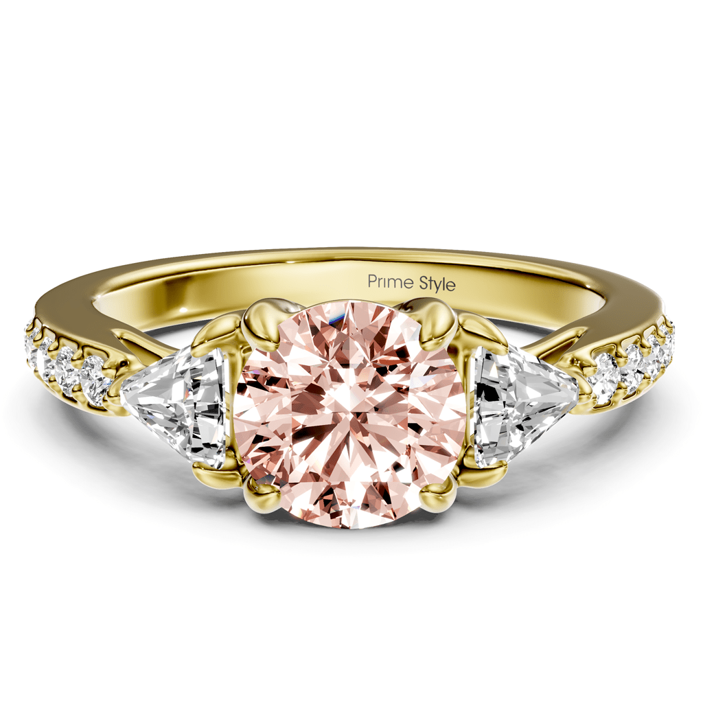 1.60 - 4.60 CT Round & Triangle Cut Fancy Pink Diamonds - Engagement Ring - Primestyle.com