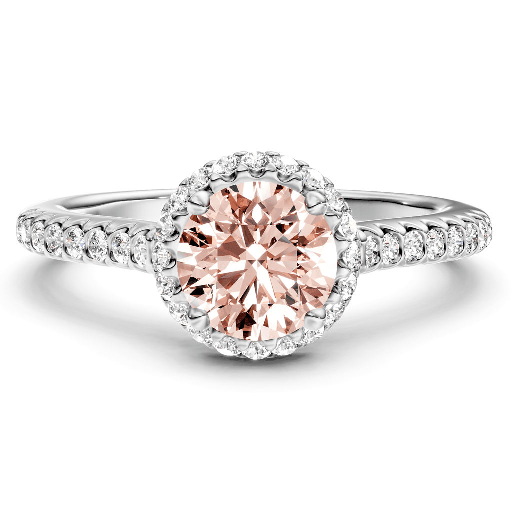 1.30-4.30 CT Round Cut Fancy Pink Diamonds - Engagement Ring