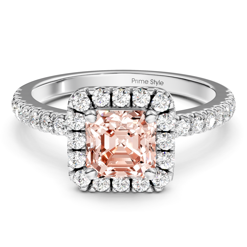 1.45-4.45 CT Ascher & Round Cut Fancy Pink Diamonds - Engagement Ring