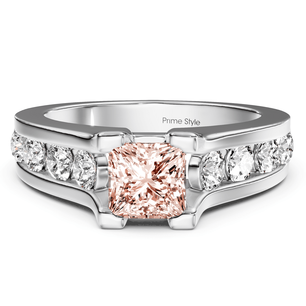 1.80 - 4.80 CT Princess & Round Cut Fancy Pink Diamonds - Engagement Ring - Primestyle.com