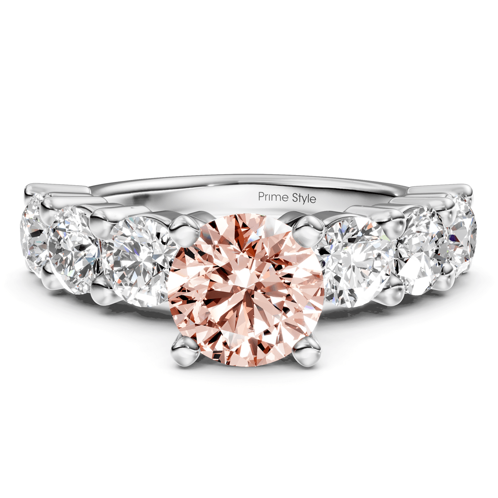 2.50 - 5.50 CT Round Cut Fancy Pink Diamonds - Engagement Ring - Primestyle.com