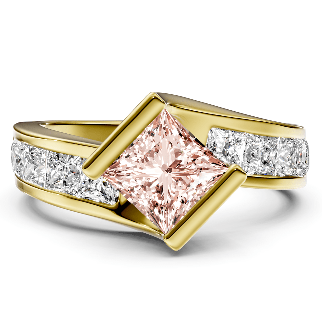 2.60 - 5.60 CT Princess Cut Fancy Pink Diamonds - Engagement Ring - Primestyle.com