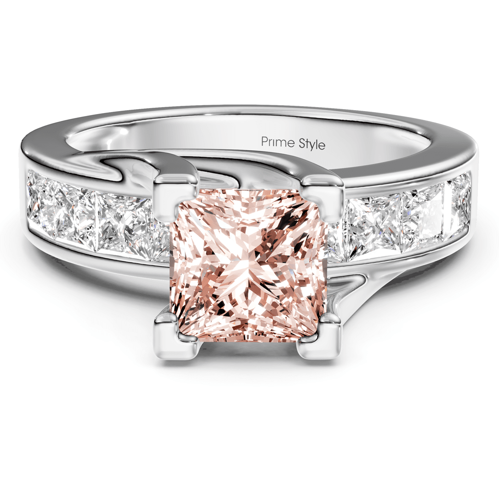 2.20 - 5.20 CT Princess Cut Fancy Pink Diamonds - Engagement Ring - Primestyle.com