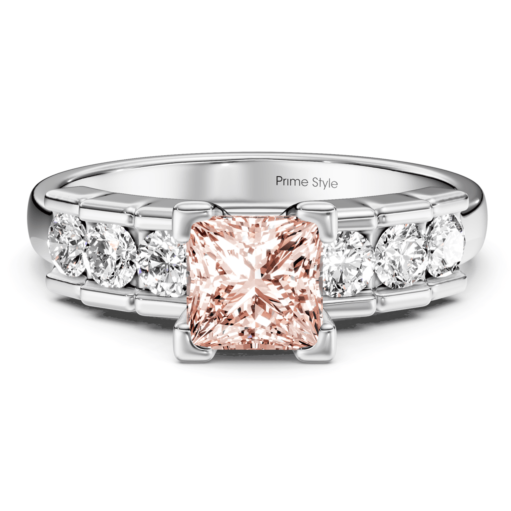 1.60-4.60 CT Princess & Round Cut Fancy Pink Diamonds - Engagement Ring