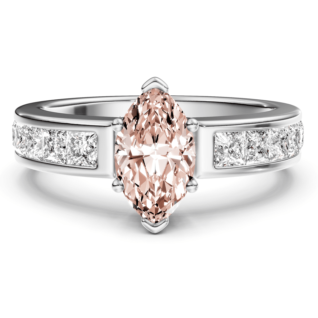 1.90 - 4.90 CT Princess Cut Fancy Pink Diamonds - Engagement Ring - Primestyle.com