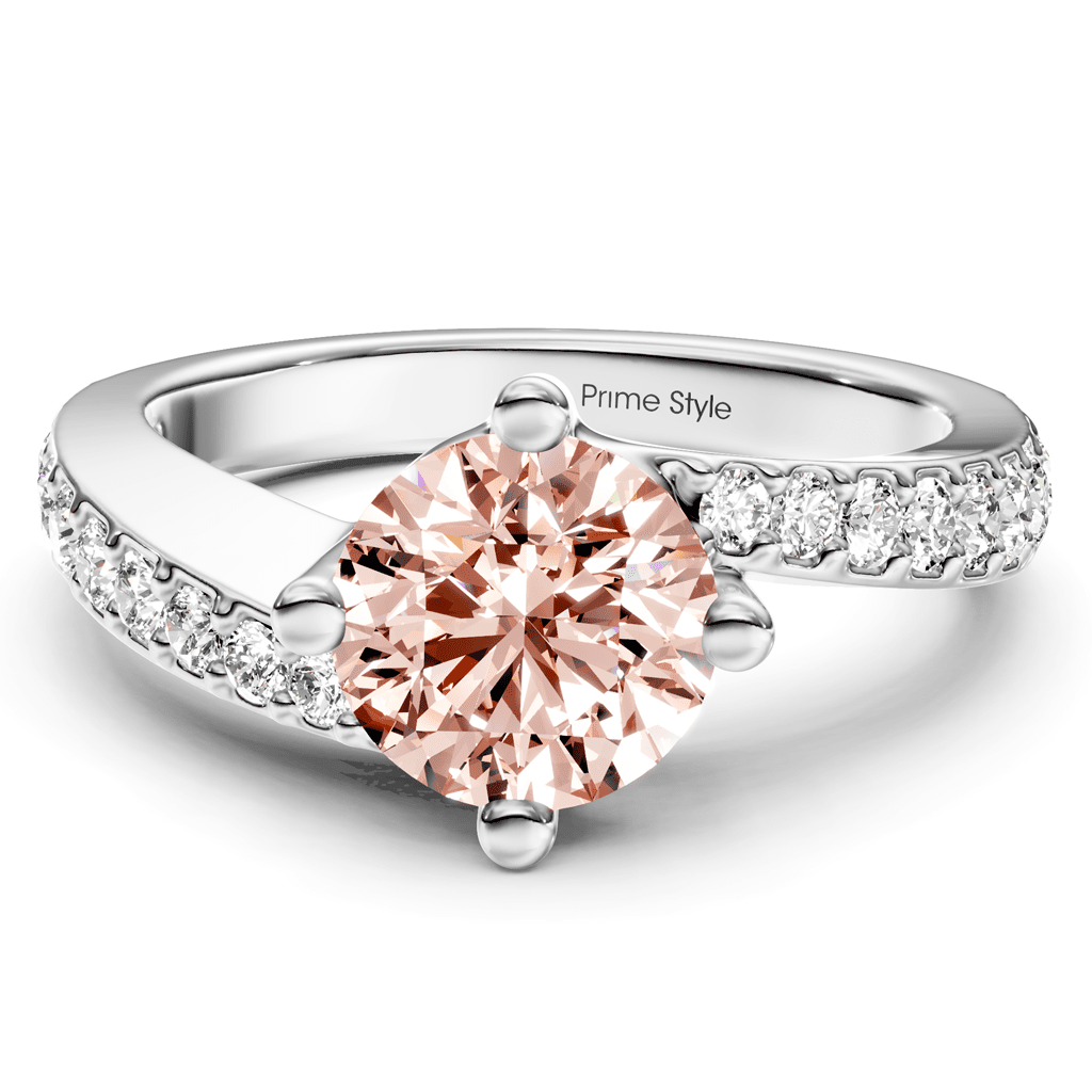 1.35 - 4.35 CT Round Cut Fancy Pink Diamonds - Engagement Ring - Primestyle.com