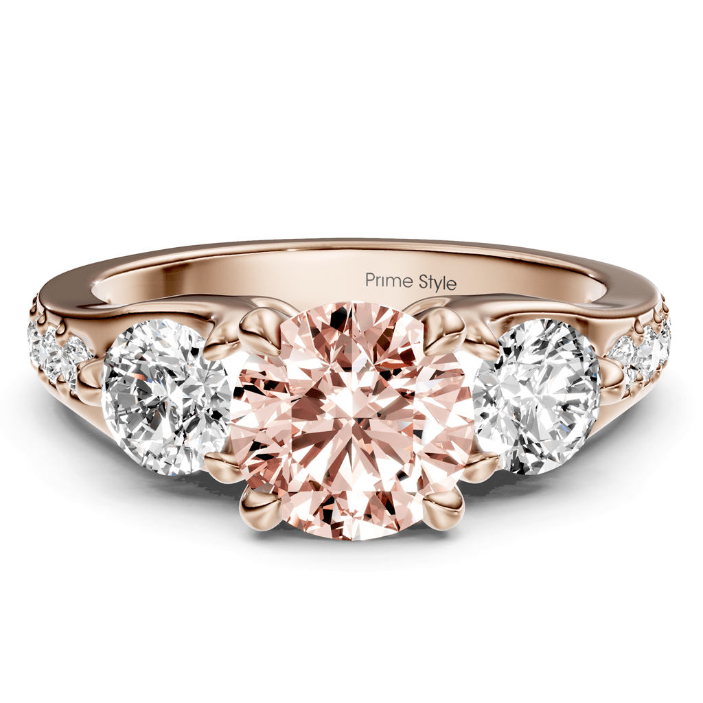 2.05 - 5.05 CT Round Cut Fancy Pink Diamonds - Engagement Ring - Primestyle.com