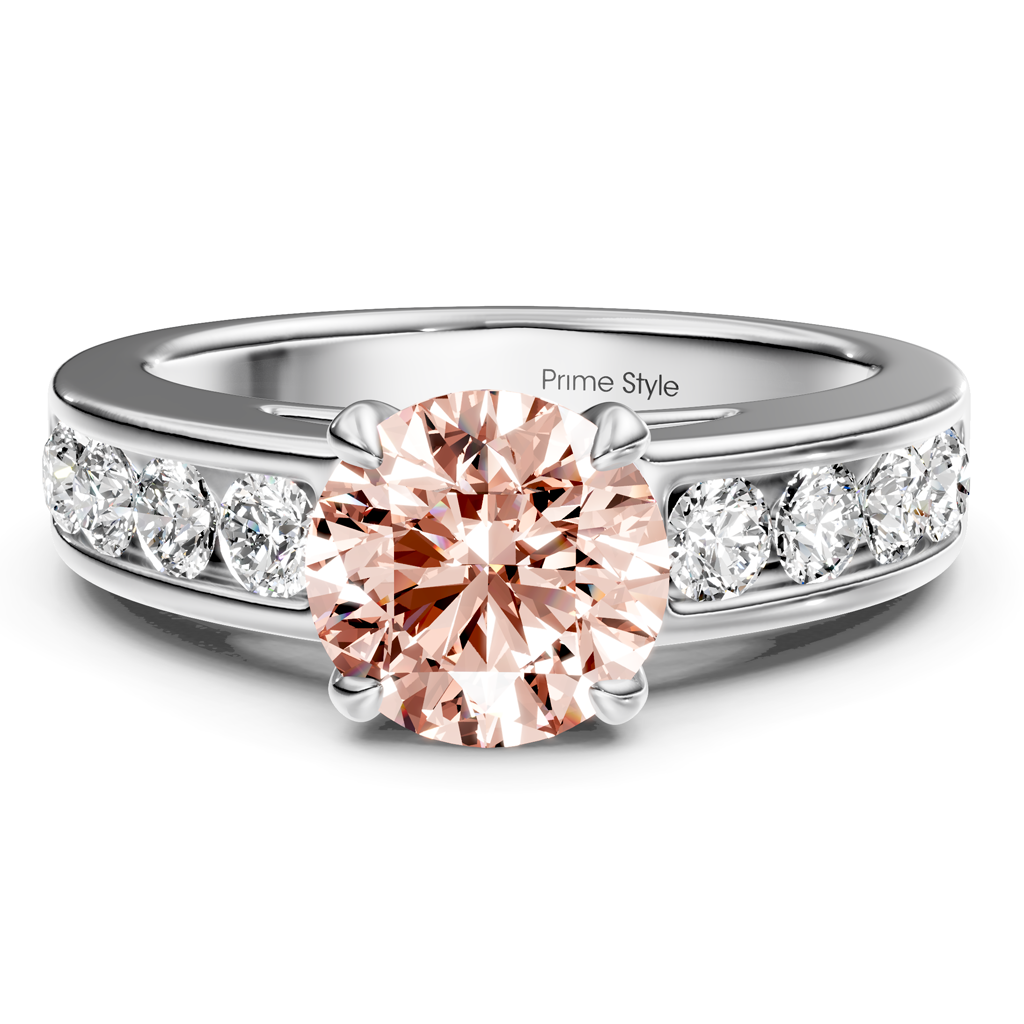 1.45-4.45 CT Round Cut Fancy Pink Diamonds - Engagement Ring