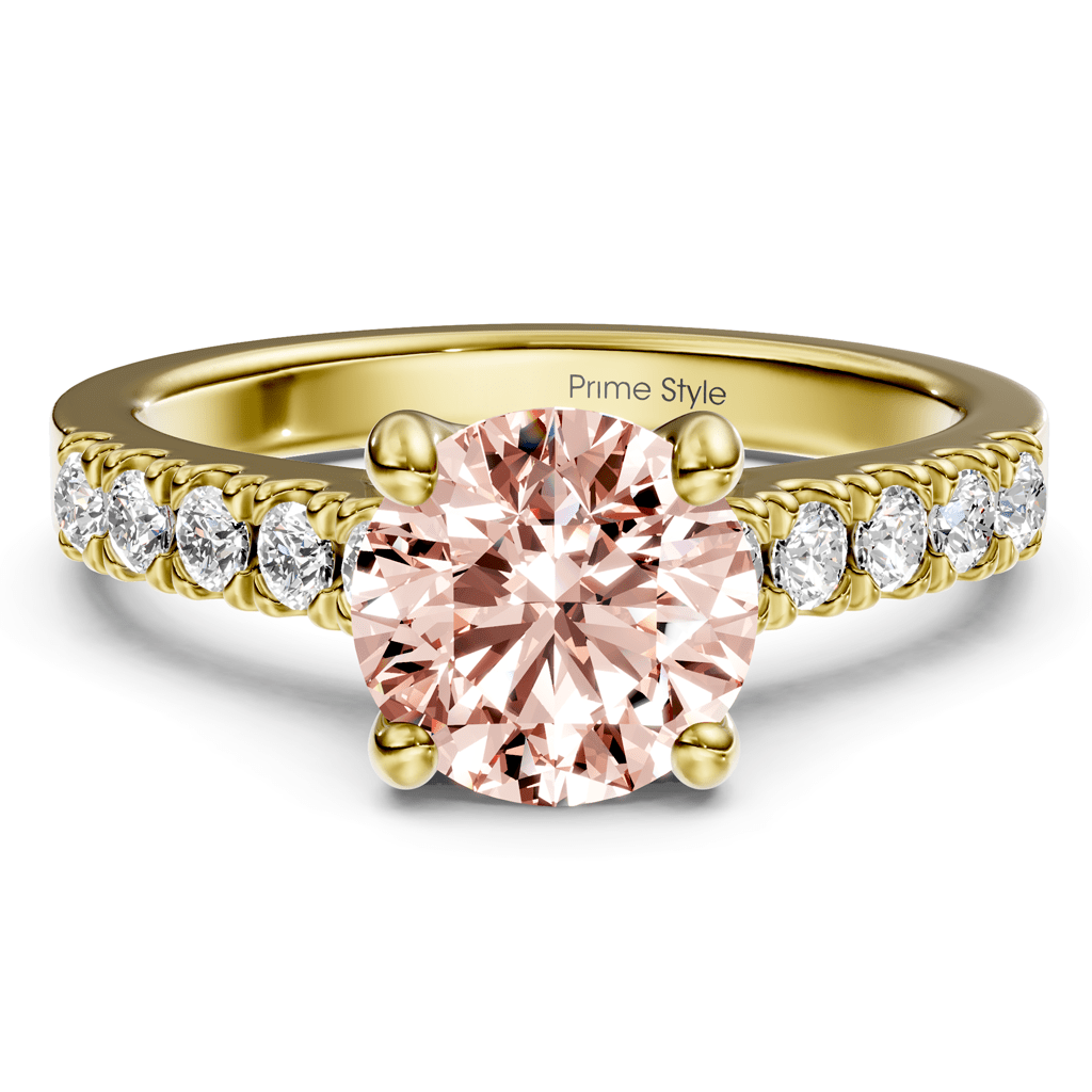1.25 - 4.25 CT Round Cut Fancy Pink Diamonds - Engagement Ring - Primestyle.com