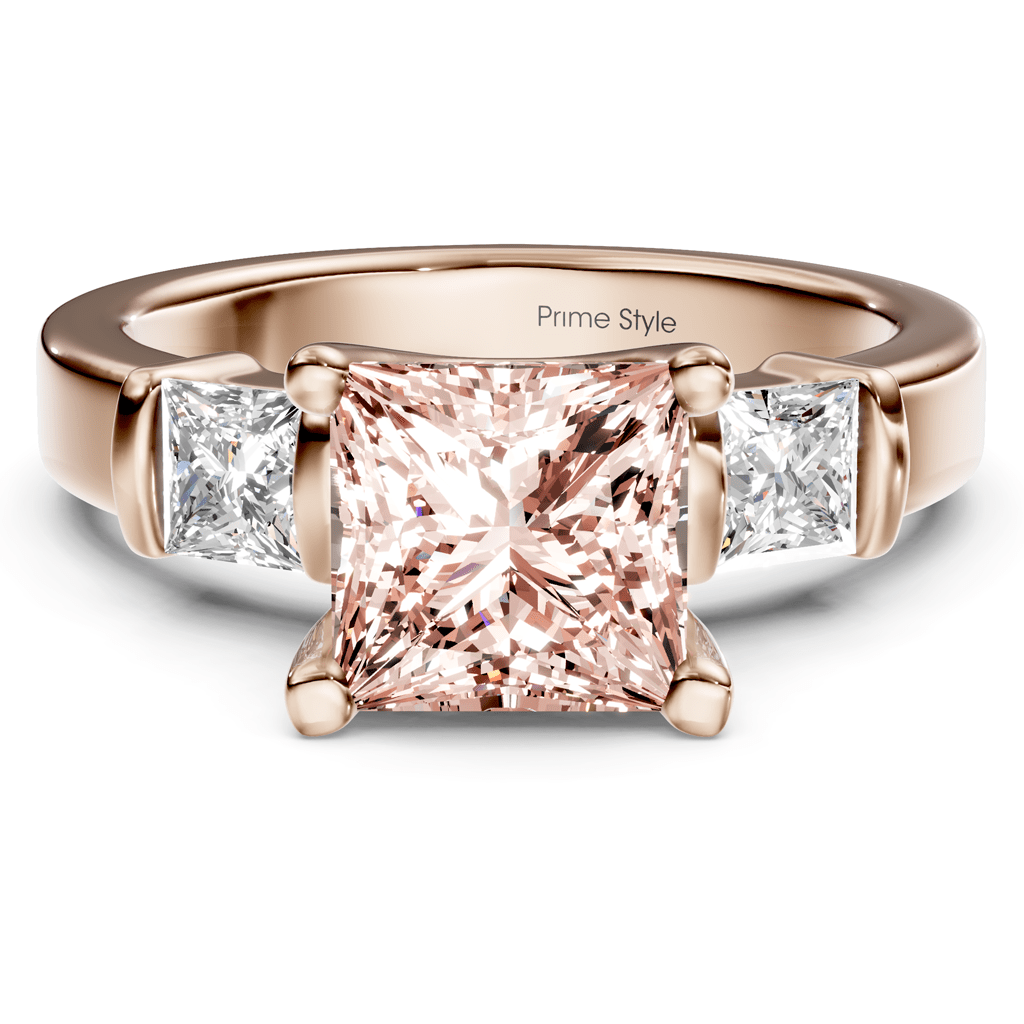 1.50 - 4.50 CT Princess Cut Fancy Pink Diamonds - Engagement Ring - Primestyle.com