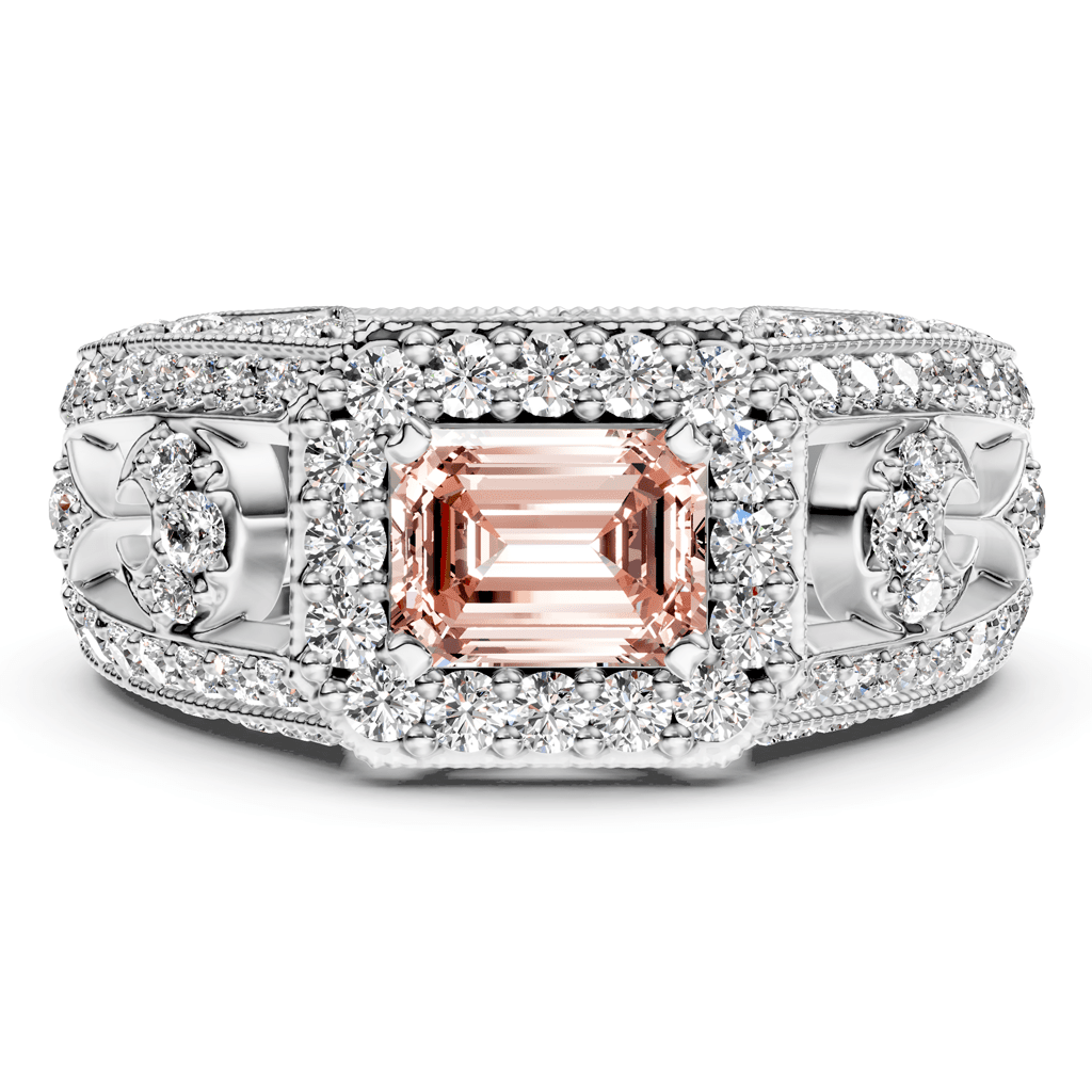 1.95 - 4.95 CT Emerald & Round Cut Fancy Pink Diamonds - Engagement Ring - Primestyle.com