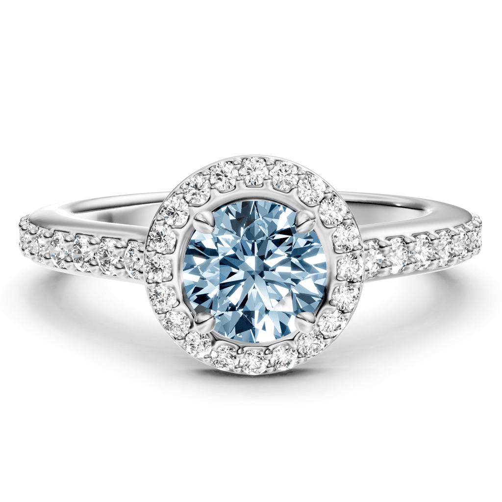 1.40 - 4.40 CT Round Cut Fancy Blue Diamonds - Engagement Ring - Primestyle.com
