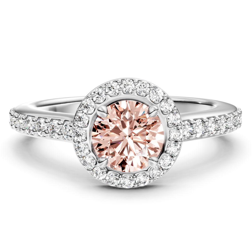 1.40-4.40 CT Round Cut Fancy Pink Diamonds - Engagement Ring