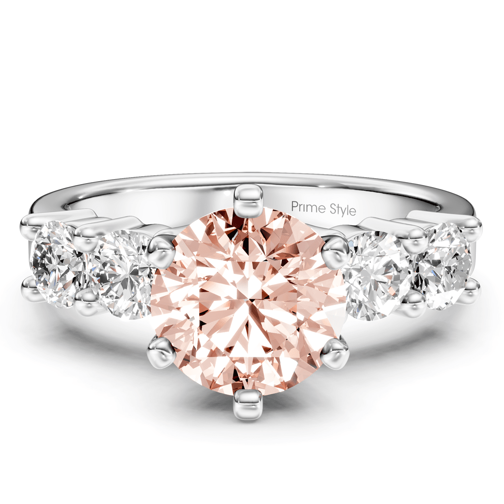 1.60 - 4.60 CT Round Cut Fancy Pink Diamonds - Engagement Ring - Primestyle.com