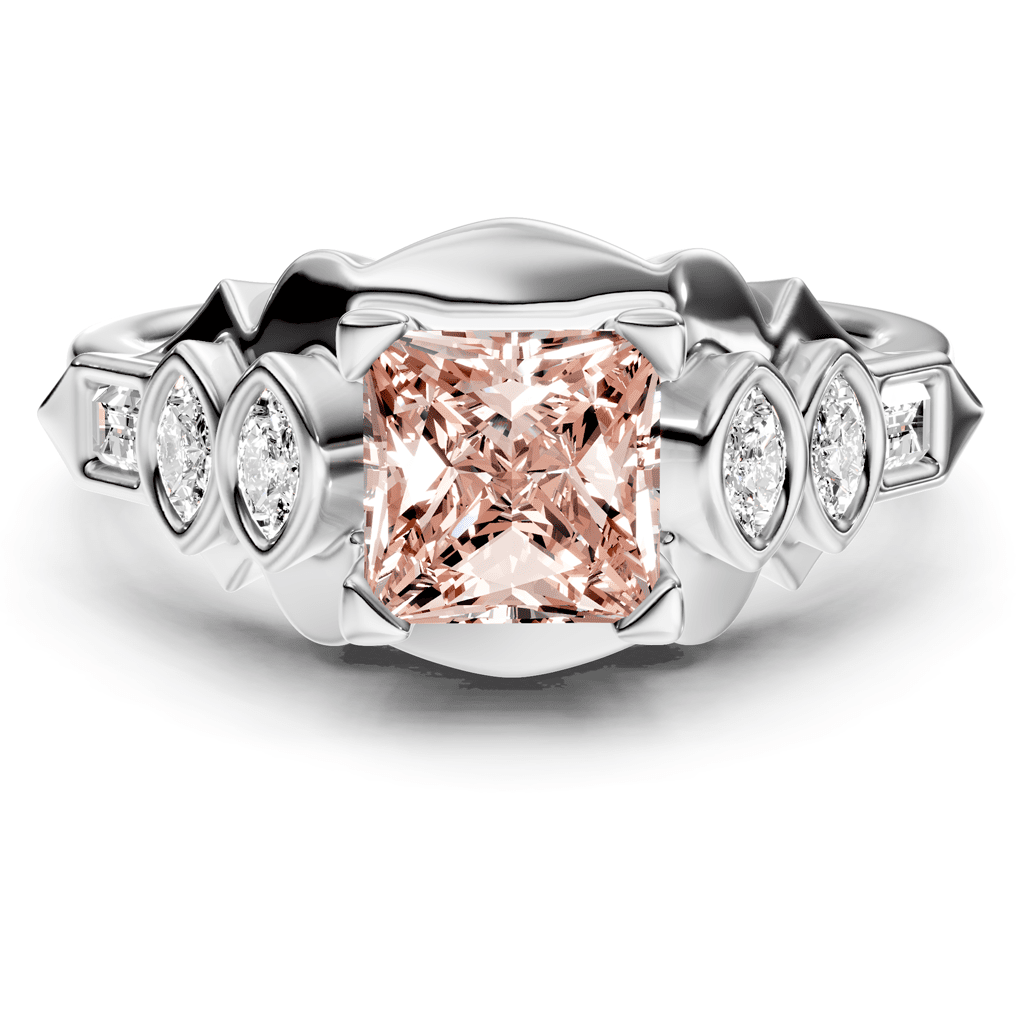 1.25 - 4.25 CT Baguette & Marquise & Princess Cut Fancy Pink Diamonds - Engagement Ring - Primestyle.com