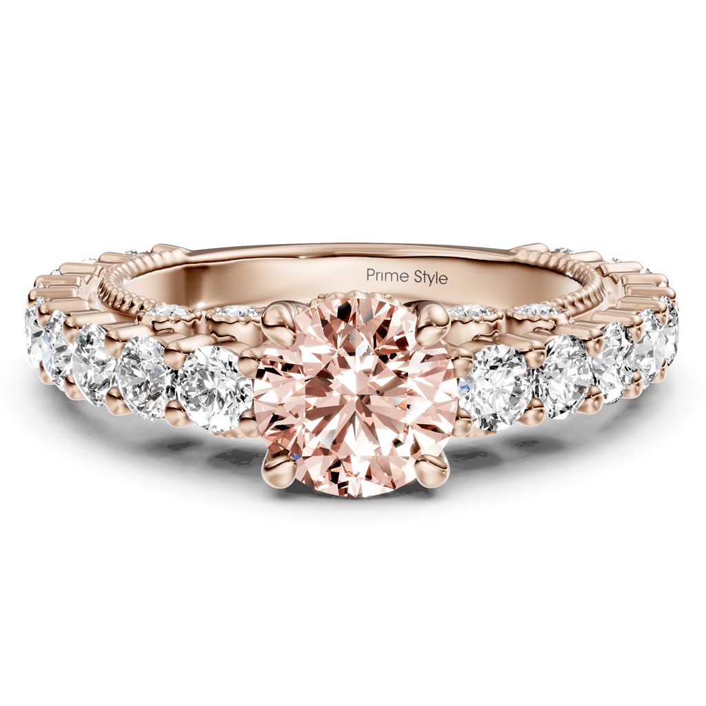 2.70 - 5.70 CT Round Cut Fancy Pink Diamonds - Engagement Ring - Primestyle.com