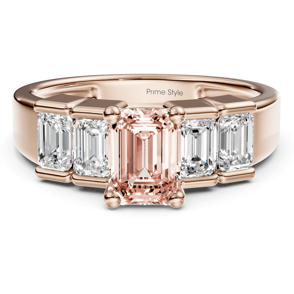 2.30 - 5.30 CT Emerald Cut Fancy Pink Diamonds - Engagement Ring - Primestyle.com