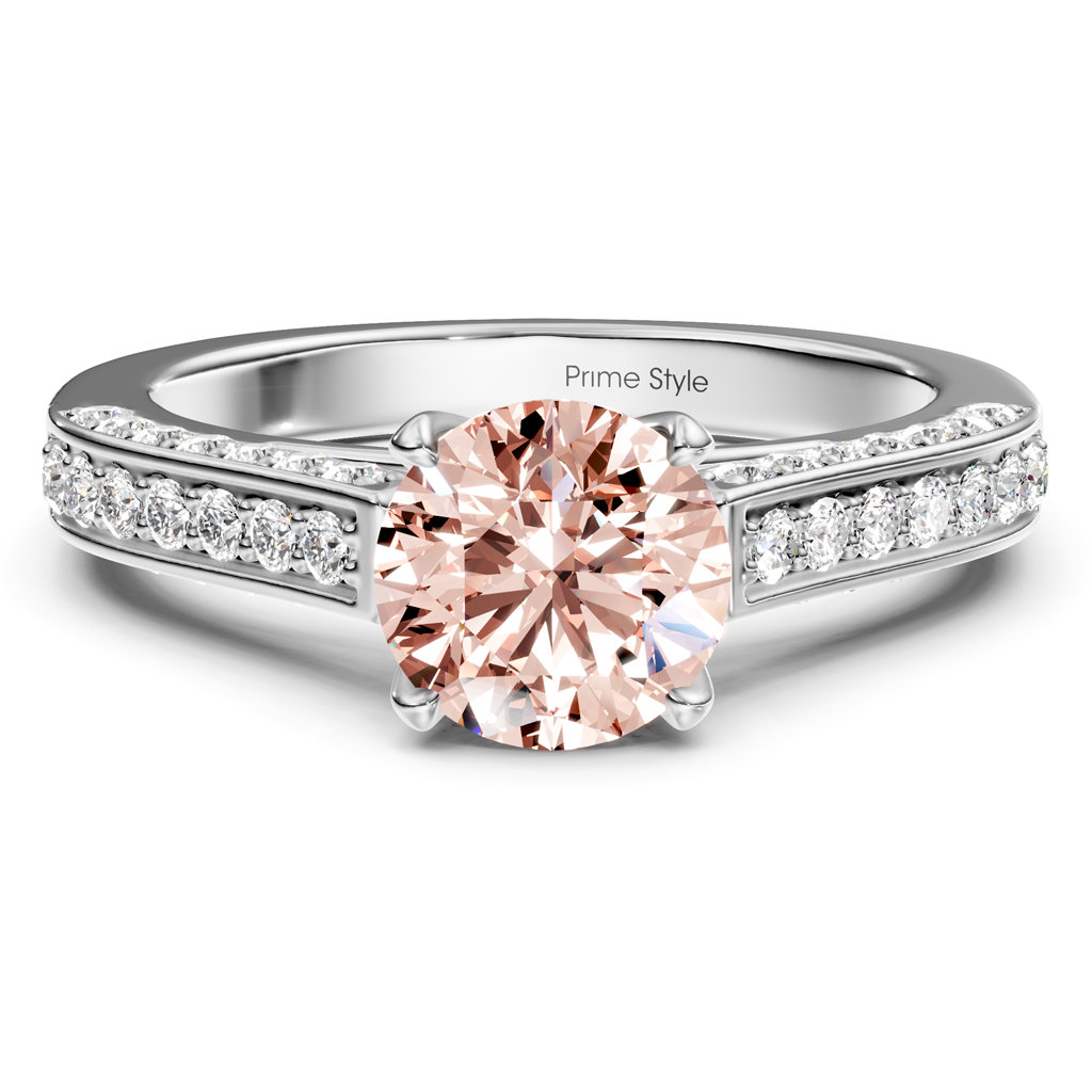 1.40-4.40 CT Round Cut Fancy Pink Diamonds - Engagement Ring