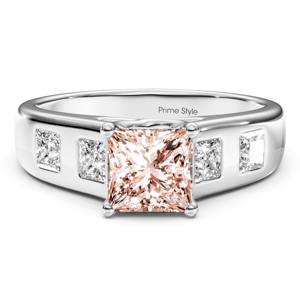 1.50-4.50 CT Princess Cut Fancy Pink Diamonds - Engagement Ring