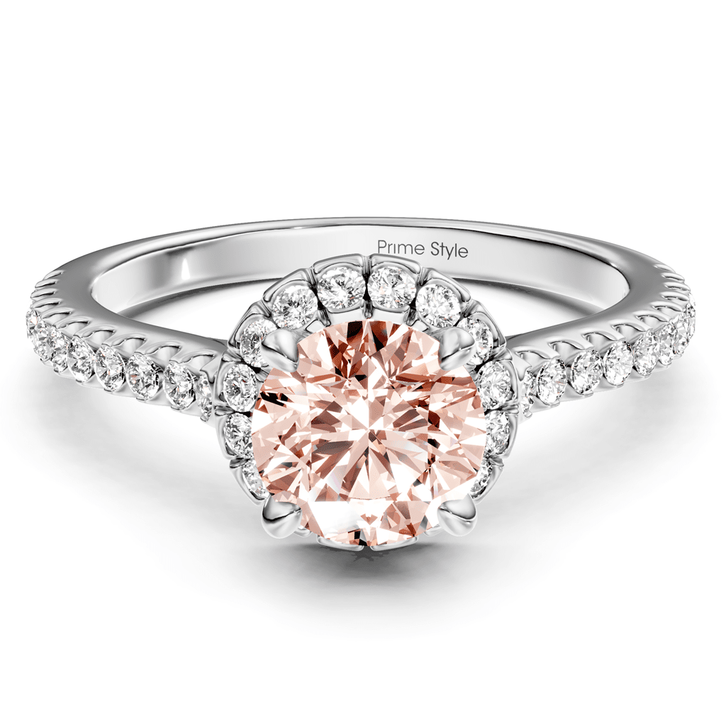 1.35 - 4.35 CT Round Cut Fancy Pink Diamonds - Engagement Ring - Primestyle.com