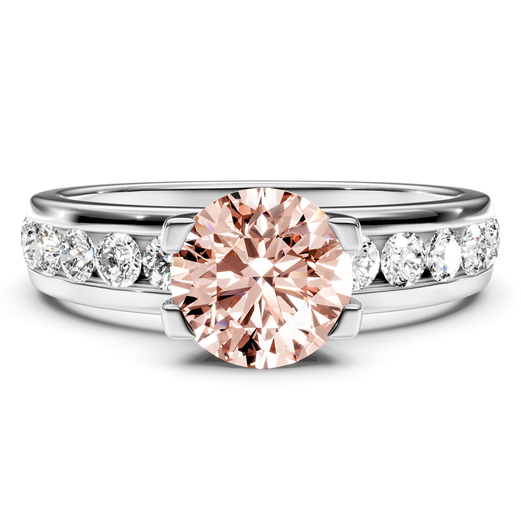 1.60-4.60 CT Round Cut Fancy Pink Diamonds - Engagement Ring