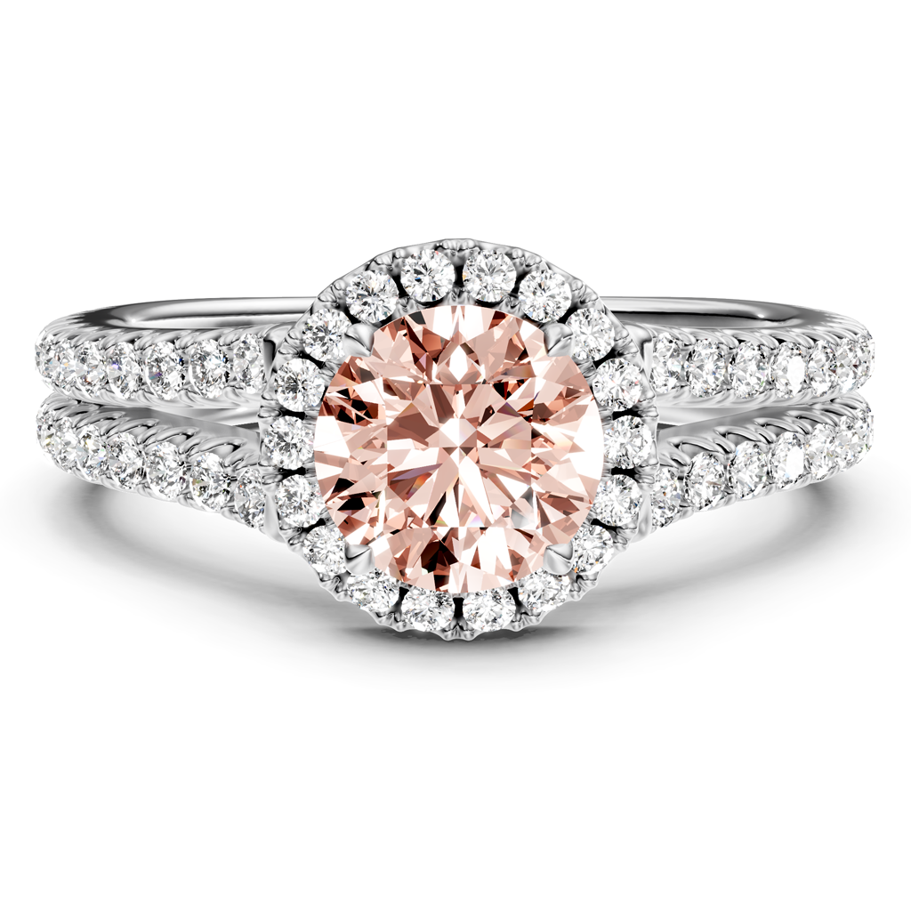 1.60-4.60 CT Round Cut Fancy Pink Diamonds - Engagement Ring