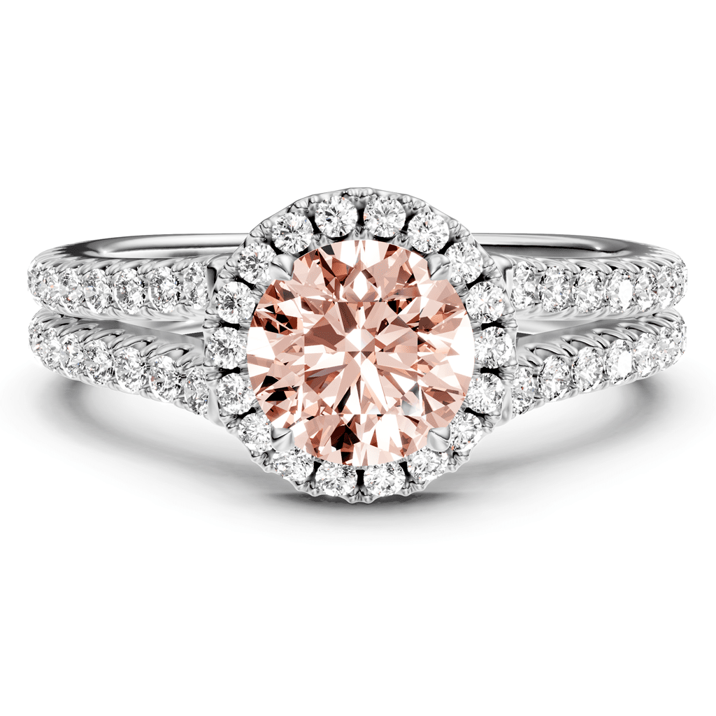 1.60 - 4.60 CT Round Cut Fancy Pink Diamonds - Engagement Ring - Primestyle.com