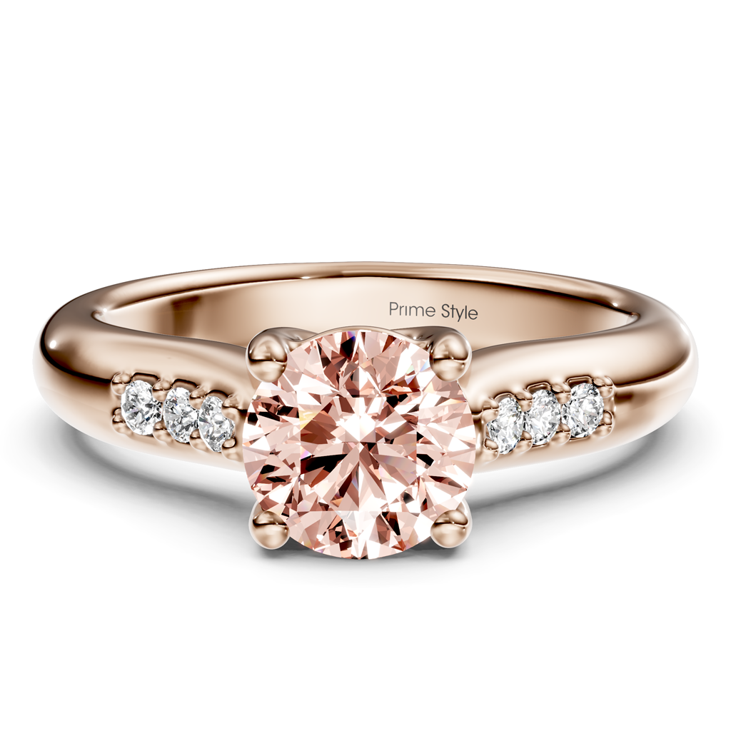 1.10-4.10 CT Round Cut Fancy Pink Diamonds - Engagement Ring