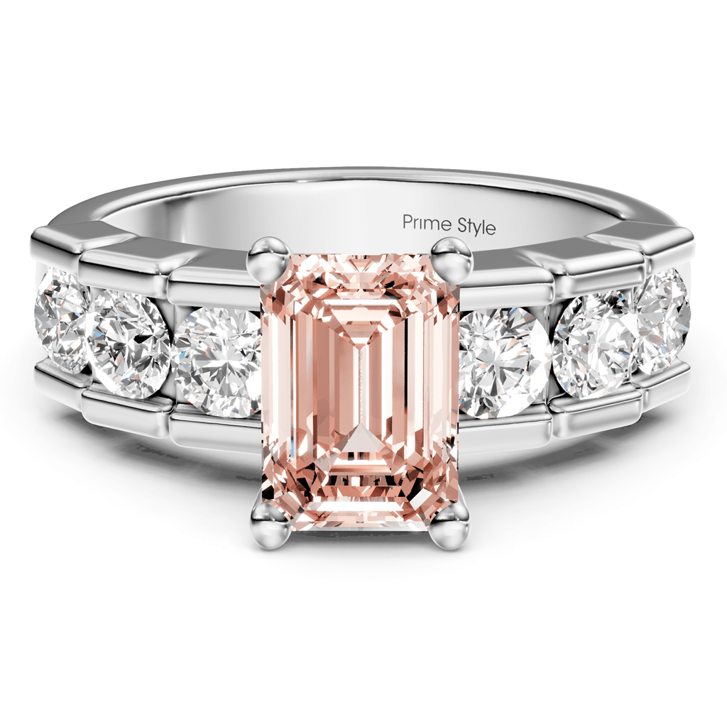 1.85 - 4.85 CT Princess & Round Cut Fancy Pink Diamonds - Engagement Ring - Primestyle.com