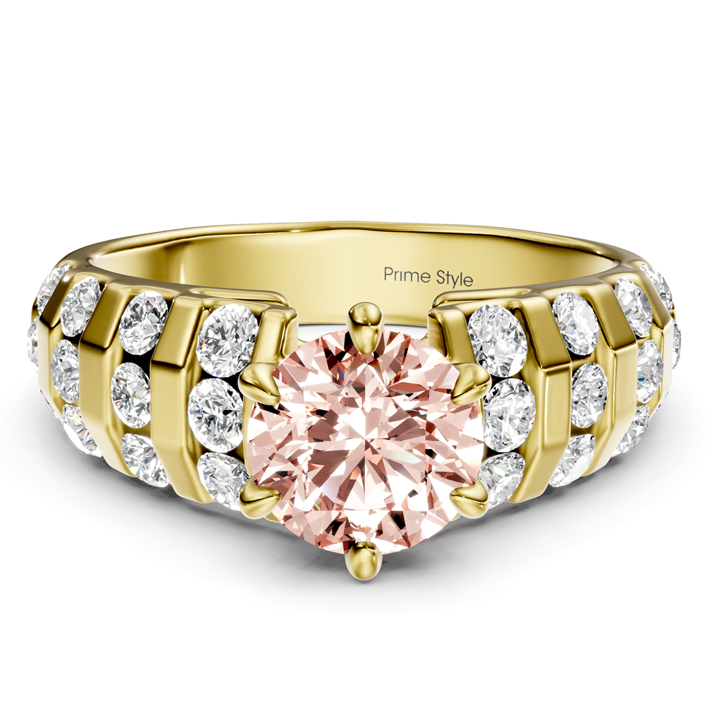 1.75-4.75 CT Round Cut Fancy Pink Diamonds - Engagement Ring