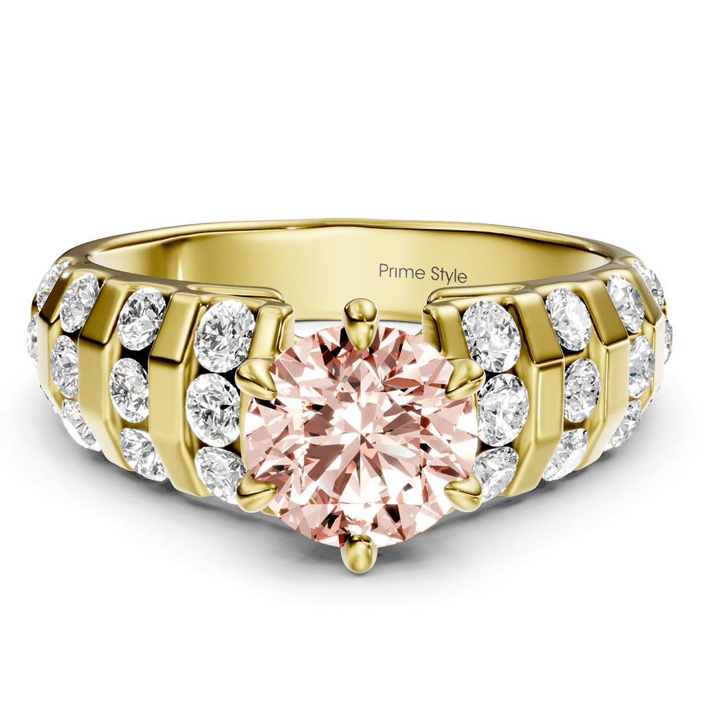 1.75 - 4.75 CT Round Cut Fancy Pink Diamonds - Engagement Ring - Primestyle.com
