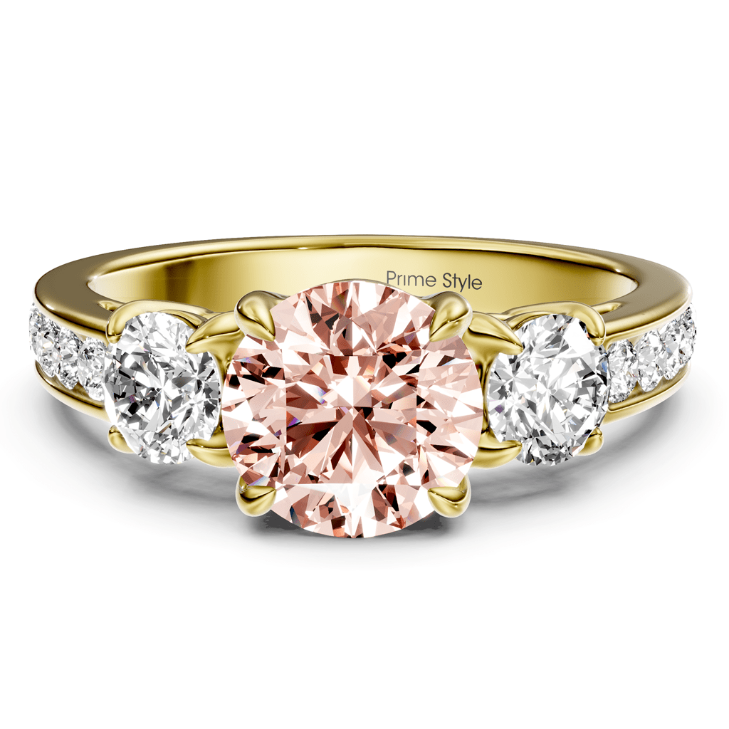 1.75 - 4.75 CT Round Cut Fancy Pink Diamonds - Engagement Ring - Primestyle.com
